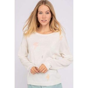 NWT Le Lis Lightning Bolt Pullover Sweater Size Large